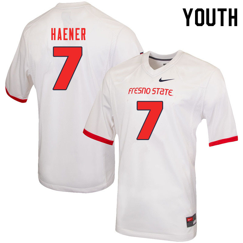 Youth #7 Jake Haener Fresno State Bulldogs College Football Jerseys Sale-White